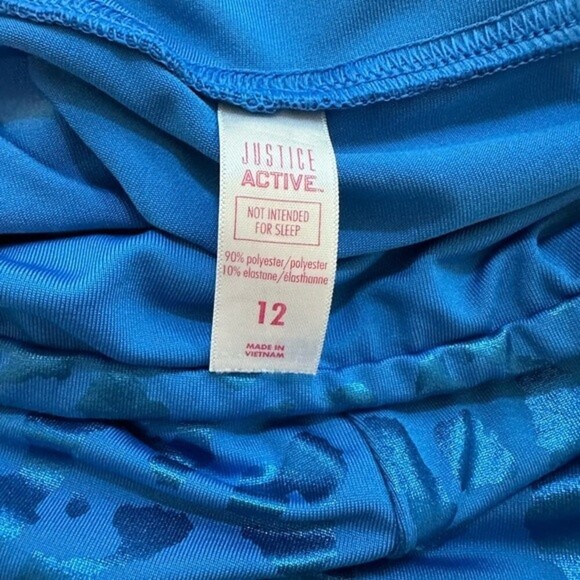 Justice Blue Leopard Leggings size 12 - Picture 4 of 5